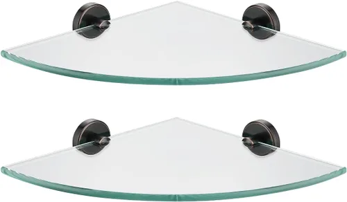 Miniatura 14 de JQK TGS190L10-PB-P2 - Estante de pared flotante de acero inoxidable 304 para baño, 10 x 10 pulgadas, 2 unidades, color negro
