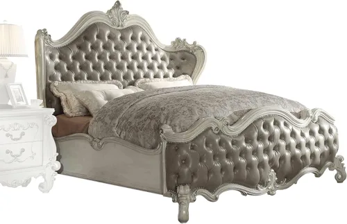 Miniatura 9 de Acme Cama con paneles de madera tamaño King Versalles en roble cereza roble cerezo