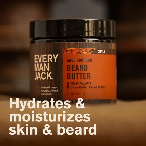 Miniatura 4 de Every Man Jack Mantequilla para Barba - Fragancia de Bourbon Añejo - Hidrata y Estiliza Barbas Secas y Rebeldes Mientras Alivia la Picazón