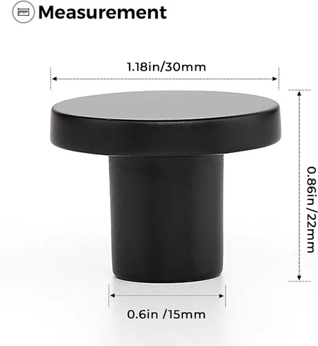 Miniatura 3 de Ravinte 1 paquete de pomos para gabinete negros, pomos redondos para cocina, tiradores para cajones de vestidor, tiradores para puertas de armario
