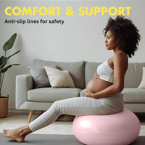 Miniatura 9 de ProBody Pilates Pregnancy Ball - Yoga Ball for Pregnancy with Book, Prenatal, Labor & Postnatal Maternity Exercise Aguamarina