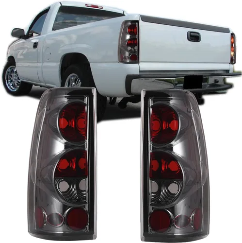 Winjet Compatible con [1999 2000 2001 2002 2003 2004 2005 2006 Chevrolet Silverado] [1999-2003 GMC Sierra] Luces traseras Carcasa cromada/lente