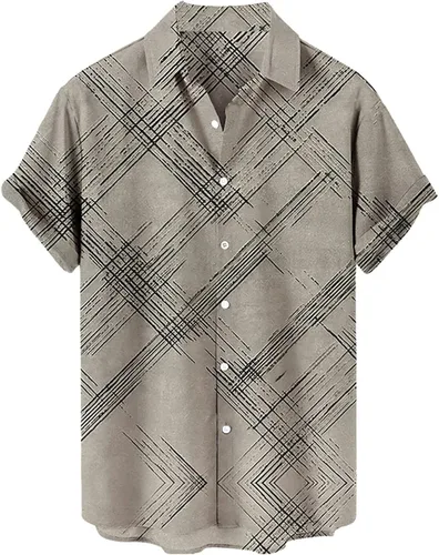 WYUTX Camisas hawaianas de calavera para hombre, camisas de manga larga con botones para hombres grandes y altos, camisas suaves de manga corta con