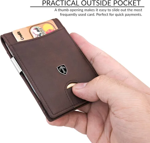 Miniatura 4 de TRAVANDO Money Clip Wallet Atlanta Mens Front Pocket Slim RFID Blocking - Credit Card Holder - Mini Bifold