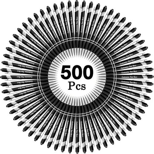 Miniatura 88 de Hasta 500 bolígrafos personalizados a granel con logotipo de mensaje de nombre comercial, bolígrafos grabados personalizados con lápiz óptico