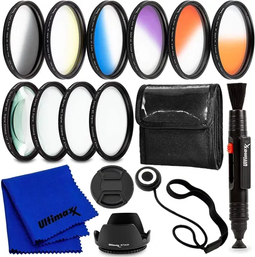 Ultimaxx Kit completo de accesorios de filtro de lente de 2.283 in para lentes con tamaño de filtro de 2.283 in diseñado específicamente para: Canon