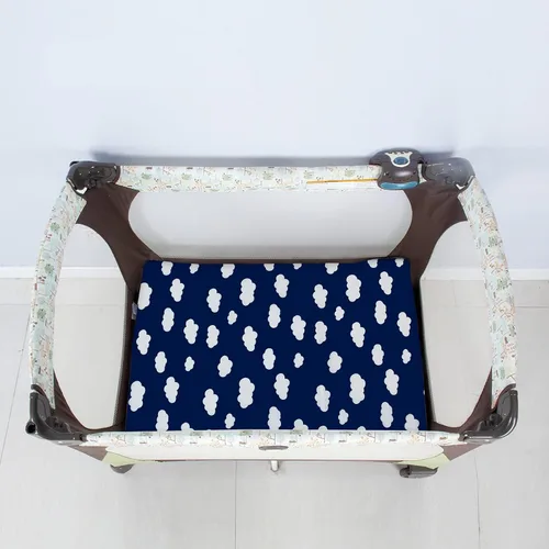 Miniatura 3 de Pack and Play Sábanas ajustadas, paquete de 2 sábanas para colchón Graco Pack n Play, sábanas para cuna pequeña para bebés niños y niñas Nube azul