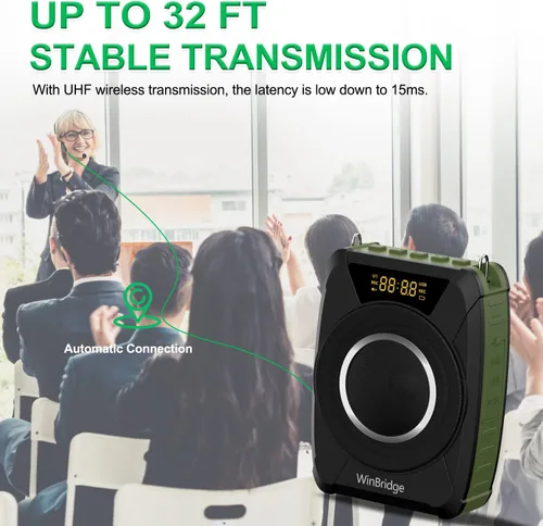 Miniatura 6 de Amplificador de voz Bluetooth 5.0 con micrófono inalámbrico, micrófono personal impermeable, amplificador de voz inalámbrico, megáfono portátil