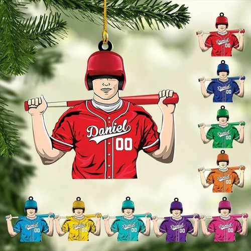 Miniatura 13 de Adorno de béisbol personalizado para niños, recuerdo de cerámica con nombre y número personalizado, algunos niños recién nacen con béisbol en sus