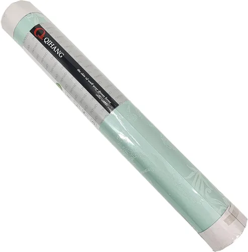 Miniatura 7 de Q QIHANG Color azul claro del rollo no tejido del papel pintado del polvo de la perla del damasco del estilo europeo 3D los 1.7 ft x 32.8 ft=5.3㎡