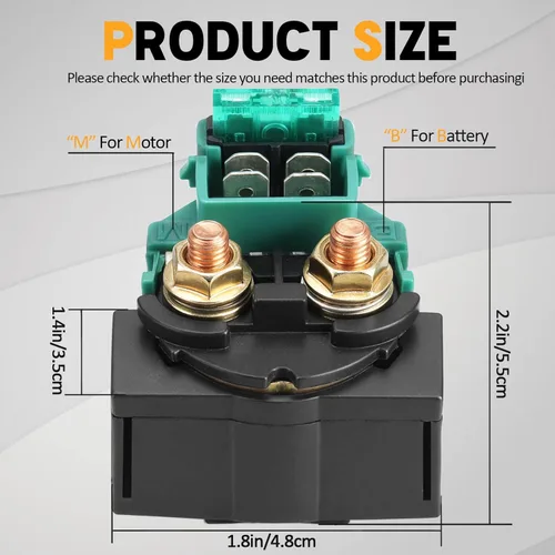 Miniatura 2 de Relé de solenoide de arranque para Kawasaki Bayou 220 KLF200 1988-2002 ATV/BAYOU 250 KLF250 2003-2010 ATV/KLX650 KLX 650 1993-1996/VN800 Vulcan 800
