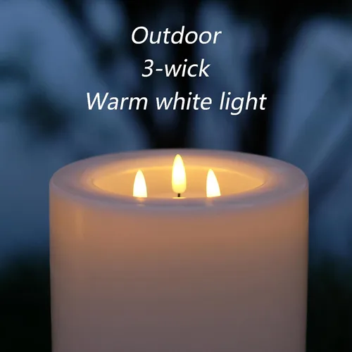 Miniatura 2 de Velas grandes sin llama XL para exteriores de 6.45" x 11" con control remoto. Impermeables y resistentes a la lluvia, LED que funcionan
