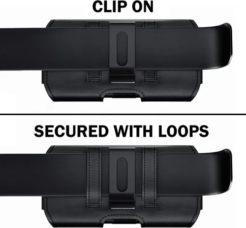 Miniatura 4 de DeBin Funda para iPhone 17 17 Pro 16 16e 16 Pro 15, 15 Pro 14 13 12 11 X Xs 10 XR, Galaxy S25 S24, S23, S22 - Soporte para cinturón de teléfono Negro