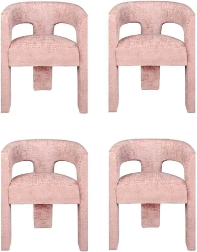 Miniatura 17 de Jofran Gwen - Silla decorativa tapizada de jacquard, moderna silla escultórica de felpa de lujo para comedor o sala de estar, sillas para sala
