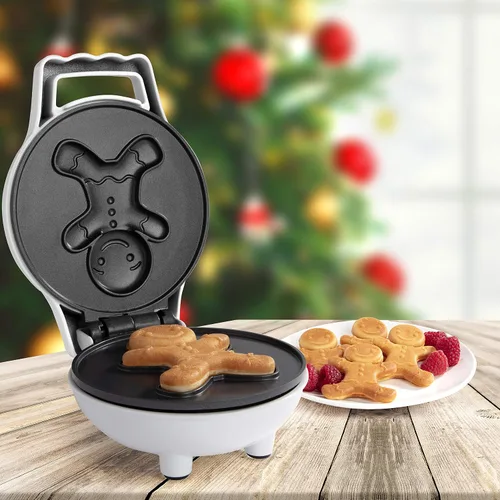 Miniatura 7 de Mini Waflera Hombre de Jengibre - Haz que esta Navidad sea Especial para los Niños con Plancha de Wafles Festiva de 4", Electrodoméstico Eléctrico