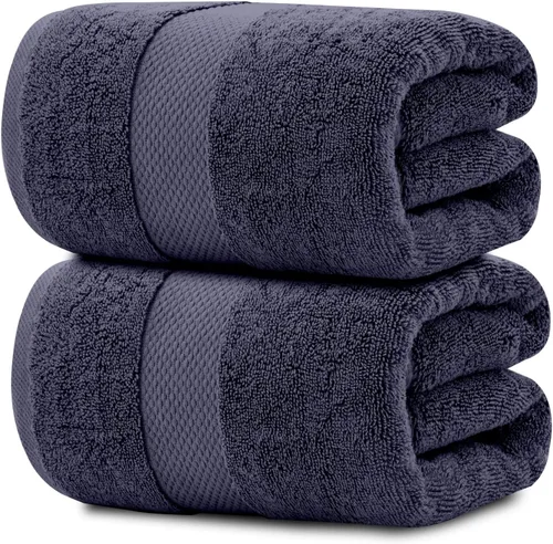 Miniatura 22 de White Classic Toallas de baño suaves de lujo, de algodón de 21.16 oz/m², extra grandes, 35 x 70 pulgadas, altamente absorbentes y de secado rápido
