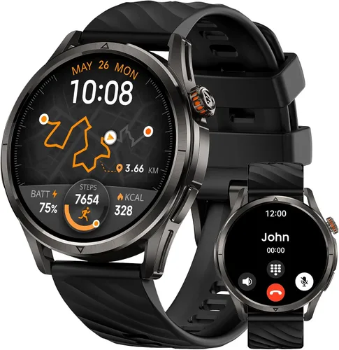 KOSPET Magic R10 - Reloj inteligente GPS para hombres, cuerpo de acero inoxidable, batería de 50 días, impermeable 5ATM, 180 modos deportivos para