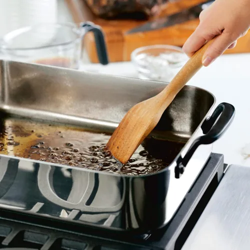Miniatura 10 de KitchenAid - Sartén para asar/rostizador de 5 capas de acero inoxidable con estante removible, 15 pulgadas x 11.5 pulgadas - Acero inoxidable pulido