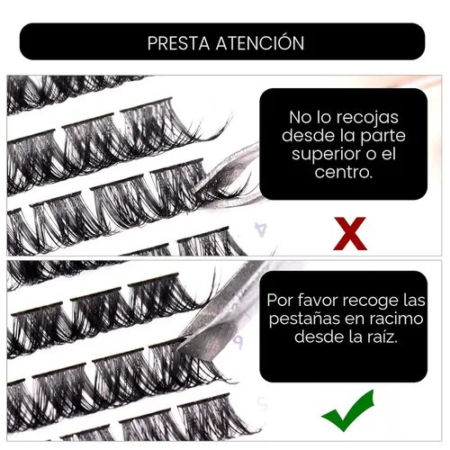 Miniatura 4 de Extensiones de pestañas en racimo, 72 racimos de pestañas individuales, extensiones de pestañas postizas, kit de extensión de pestañas para colocar