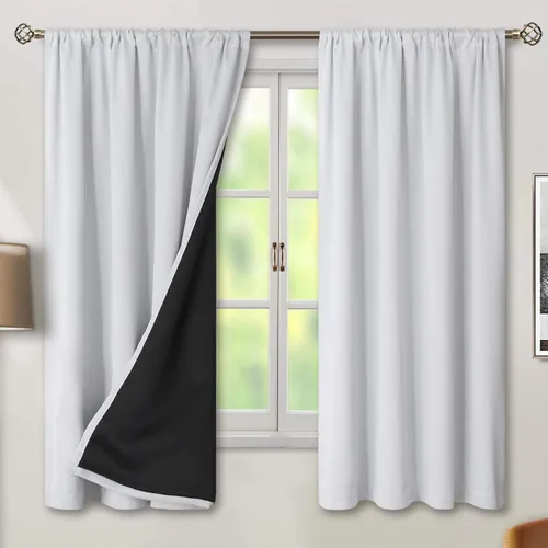 Miniatura 114 de BGment - Cortinas opacas para sala de estar de 63 pulgadas de largo, juego de 2 paneles, cortinas para oscurecer toda la habitación, cortinas