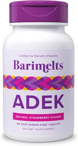 Barimelts ADEK - 60 tabletas de disolución rápida (suministro de 2 meses), vitaminas bariátricas sin azúcar para mujeres, incluyendo vitamina A,