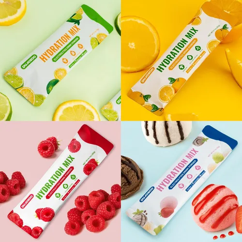Miniatura 7 de Mezcla de bebida en polvo de hidratación con electrolitos, sin grasa, paquete variado, 7 electrolitos y 6 vitaminas, Hericium, péptido de colágeno