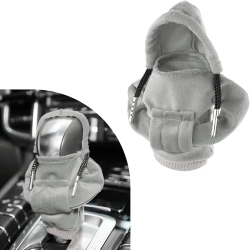 Miniatura 8 de Ziciner Funda para palanca de cambios de coche, diseño de suéter a la moda, protector de cambios suave universal, accesorios de decoración