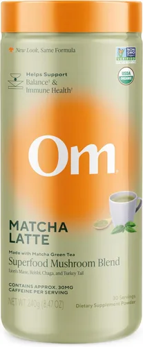 Miniatura 13 de OM MUSHROOM SUPERFOOD Morning Energy Blend - Mezcla de bebida de hongos sin café con Cordyceps, melena de león, rodiola y vitamina D2 - Energía