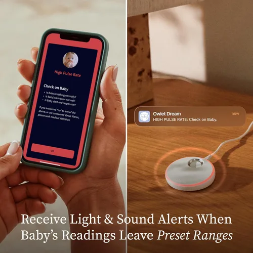 Miniatura 5 de Owlet Dream Duo (Gen 3) Smart Baby Monitor All-in-One Bundle - 2K HD Video Baby Monitor with Alerts & Owlet Dream Sock Tracks Baby’s Oxygen, Heart