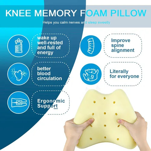 Miniatura 6 de QISHFEN Almohada de rodilla para personas que duermen de lado, espuma viscoelástica para el dolor de cadera, almohada de piernas para dormir