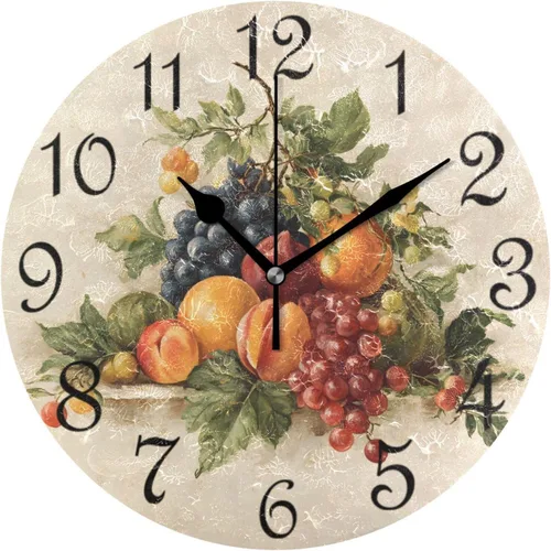 Miniatura 29 de susiyo Reloj de pared de alpaca con diseño de llama, con diseño de animales, silencioso, redondo, sin tictac, funciona con pilas, creativo