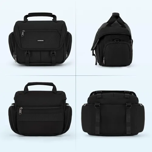 Miniatura 8 de RAINSMORE - Bolsa para cámara, bandolera impermeable para cámaras DSLR/SLR/sin espejo para fotógrafos, maletín pequeño con soporte para trípode