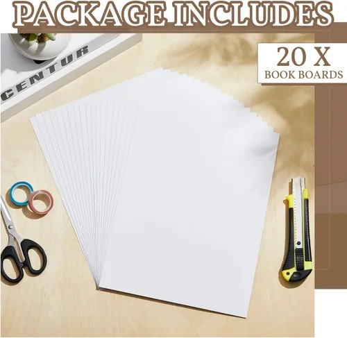 Miniatura 3 de 20 tableros de libros, tableros aglomerados de diseño de papel kraft de alta resistencia, suministros de encuadernación para encuadernación de Blanco