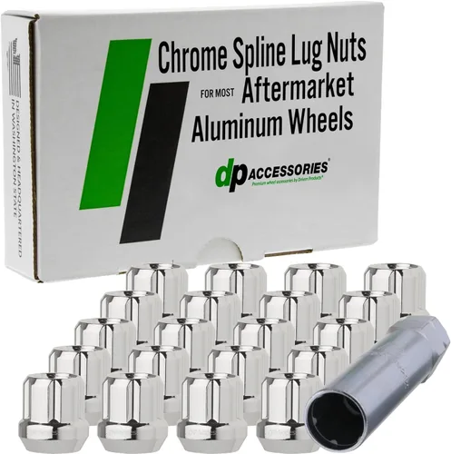 Miniatura 8 de DPAccessories LOS2L5HC-CH04024 - Tuercas cromadas M12x1.25 para ruedas de posventa, afinador estriado de extremo abierto, 0.866 in (0.85 pulgadas)
