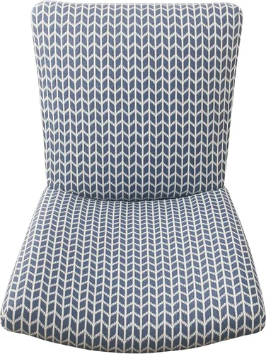 Miniatura 8 de Homepop Silla de comedor con detalles festoneados, sillas de comedor Parsons tapizadas, muebles decorativos para el hogar, tejido gris claro