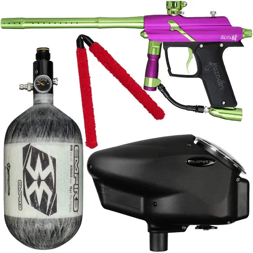 Miniatura 3 de Action Village Azodin Blitz 4 Kit de pistola de paintball de competición con tanque de aire Color: Rosa polvo/Plata pulida