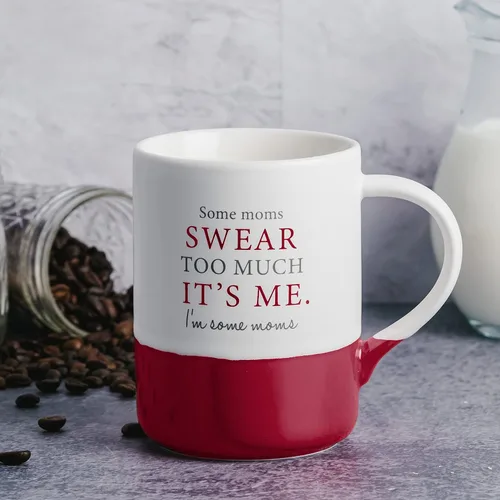 Miniatura 6 de Pavilion - Taza de café grande de 18 onzas, Some Moms Swear Too Much, It's Me. I'm Some Moms
