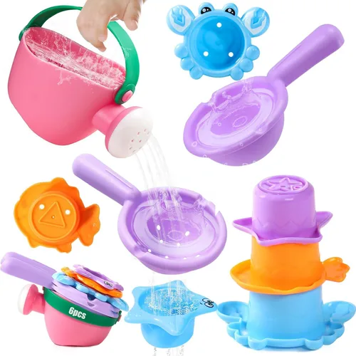 Miniatura 7 de Juguetes de baño para bebés de 1 a 3 años, 3 piezas, juguetes de piscina para niños de 1 a 3, 2 a 4 años, lata de agua, piscina, mesa de agua