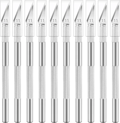 Miniatura 12 de Jetmore Juego de 24 cuchillos Exacto, cuchillos de precisión para manualidades, kit de cuchillos para cortar, tallar, recortar, álbumes de recortes