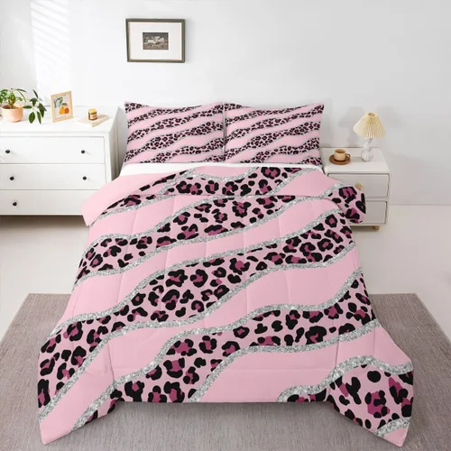 Miniatura 11 de Erosebridal Juego de edredón con estampado de leopardo, juego de ropa de cama con estampado de guepardo, juego de ropa de cama y colecciones