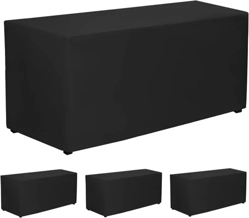 Miniatura 26 de PLOYMONO - Juego de 2 manteles ajustables, mantel de longitud hasta el suelo para mesa rectangular de 4 pies (122x61 cm) de poliéster, ideal