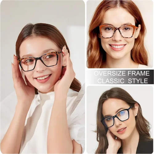 Miniatura 6 de EYEURL Oversized Cat Eye Reading Glasses for Women Blue Light Computer Readers Spring Hinge Fashion Large Eyewear
