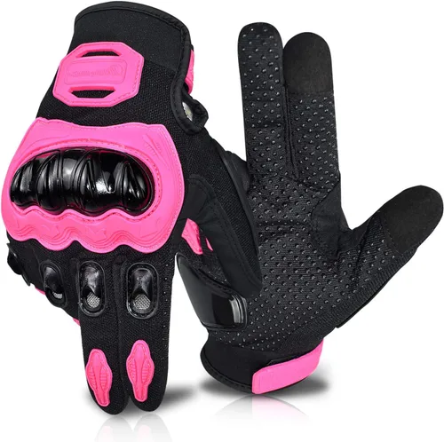 Guantes de motocicleta para mujer con pantalla táctil, para verano, motocicleta de tierra, guantes de dedo completo, carreras en carretera,