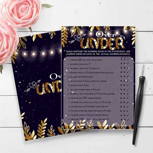 Miniatura 2 de Tarjeta de juego de despedida de soltera, regalo para boda de compromiso, más o menos, 30 tarjetas