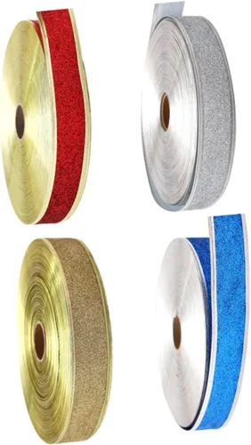Miniatura 7 de TEHAUX 12pcs Chic Christmas Ribbons Each Silver Glitter for Crafts Wrapping and Holiday Decorations