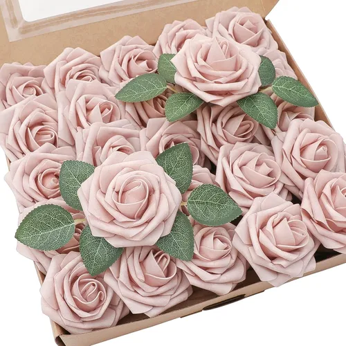Miniatura 70 de Floroom Flores artificiales de espuma, aspecto real, con tallos, para manualidades, ramos de boda, centros de mesa, despedida de soltera, fiesta, 25
