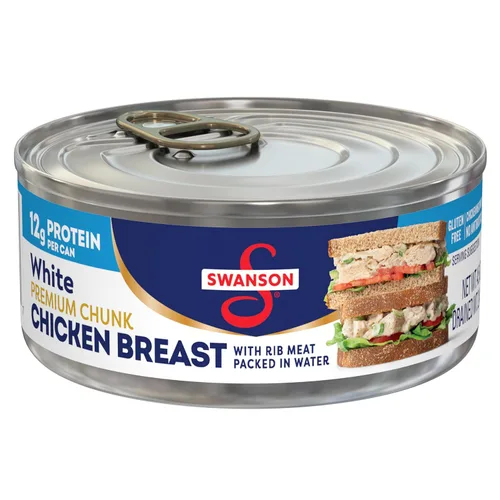 Miniatura 13 de SWANSON S Ajo y Hierbas Pollo Blanco en Trozos Totalmente Cocinado, Listo para Comer, Comidas Simples Para Llevar, Bolsa de 2.6 OZ (Caja de 12)