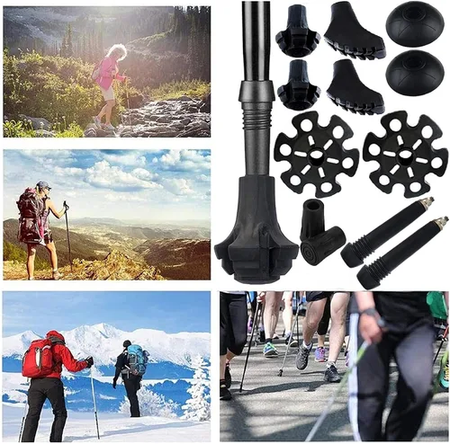 Miniatura 8 de Puntas de bastones de trekking, protectores de goma para senderismo, accesorios de repuesto, para la mayoría de los bastones de senderismo