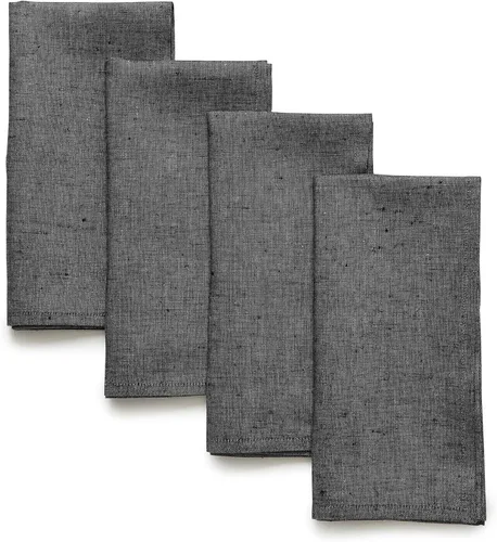 Miniatura 44 de Solino Home Athena - Juego de 4 manteles individuales cuadrados de lino natural claro de 14 x 14 pulgadas, manteles individuales 100 % lino puro