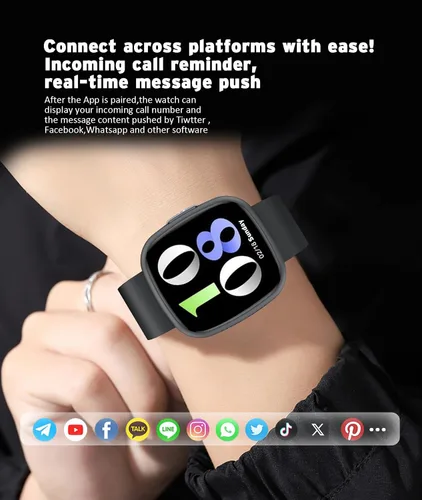 Miniatura 4 de Reloj inteligente avanzado de salud y fitness, pantalla táctil HD de 1.72 pulgadas, reloj inteligente para hombres y mujeres, más de 100 modos